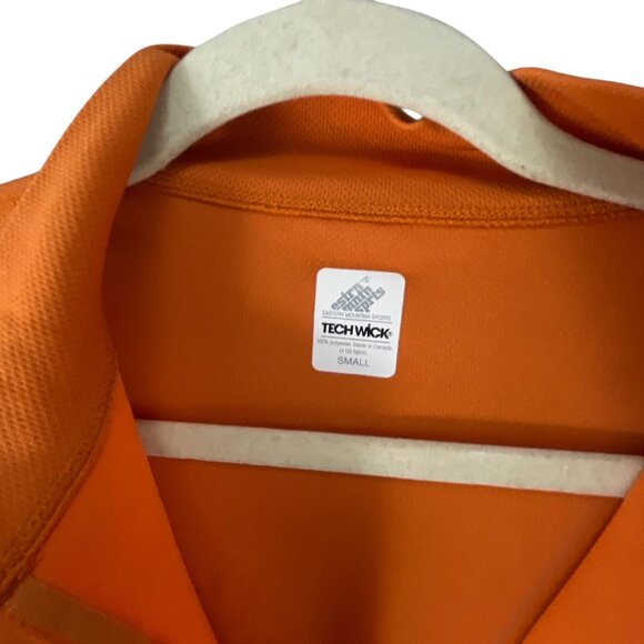 Techwick Orange Half-Zip Long Sleeve Pullover Shirt Sz S Lightweight Activewear - Picture 3 of 9
